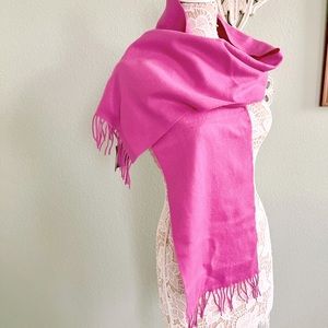 NWT 100% Cashmere Bright Pink Scarf